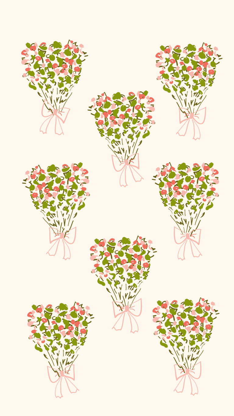 flower bouquet phone wallpaper / background design by WLD