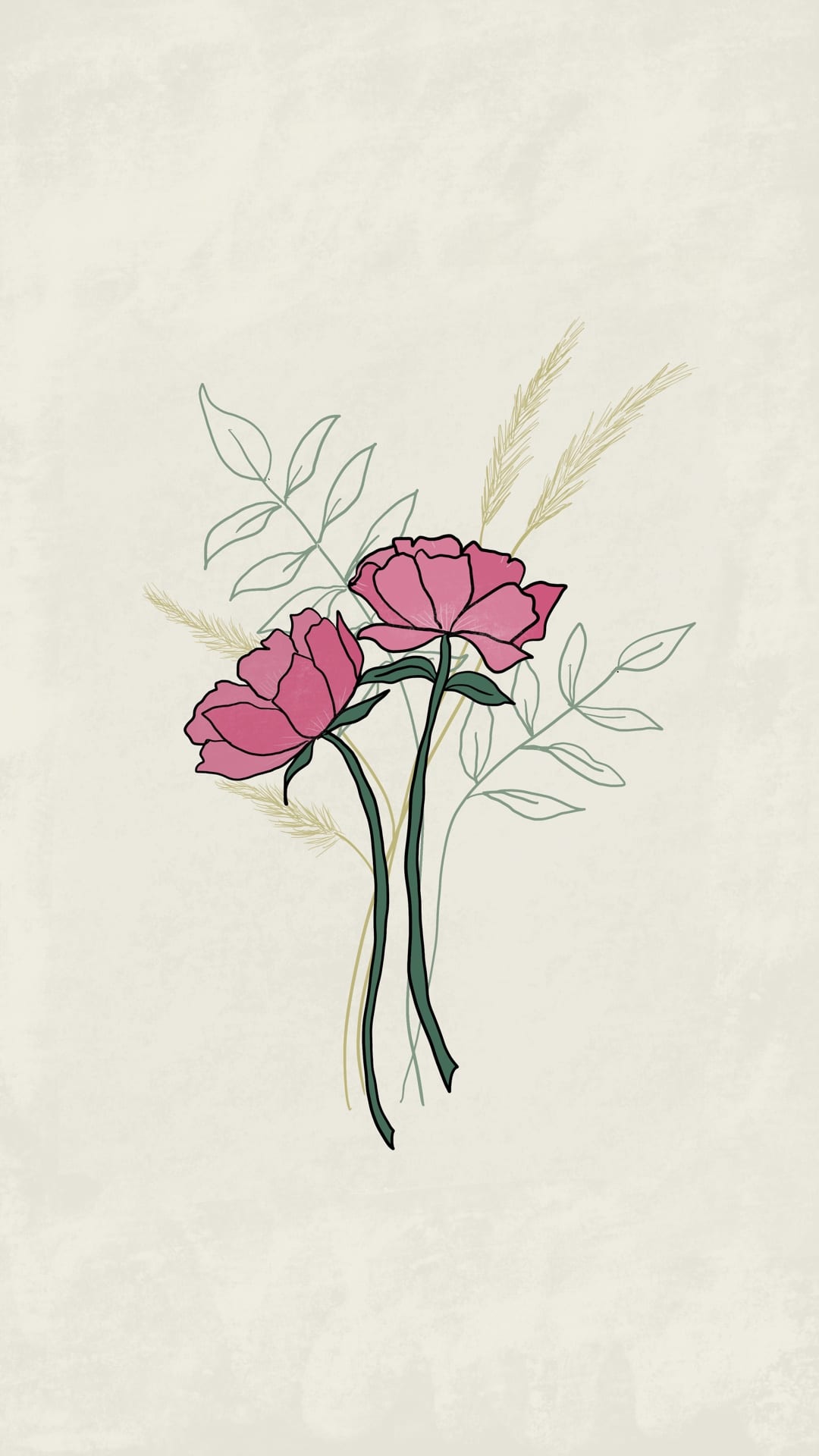 Phone Background / Wallpaper Flower Arrangement by Wanda Lopez Designs