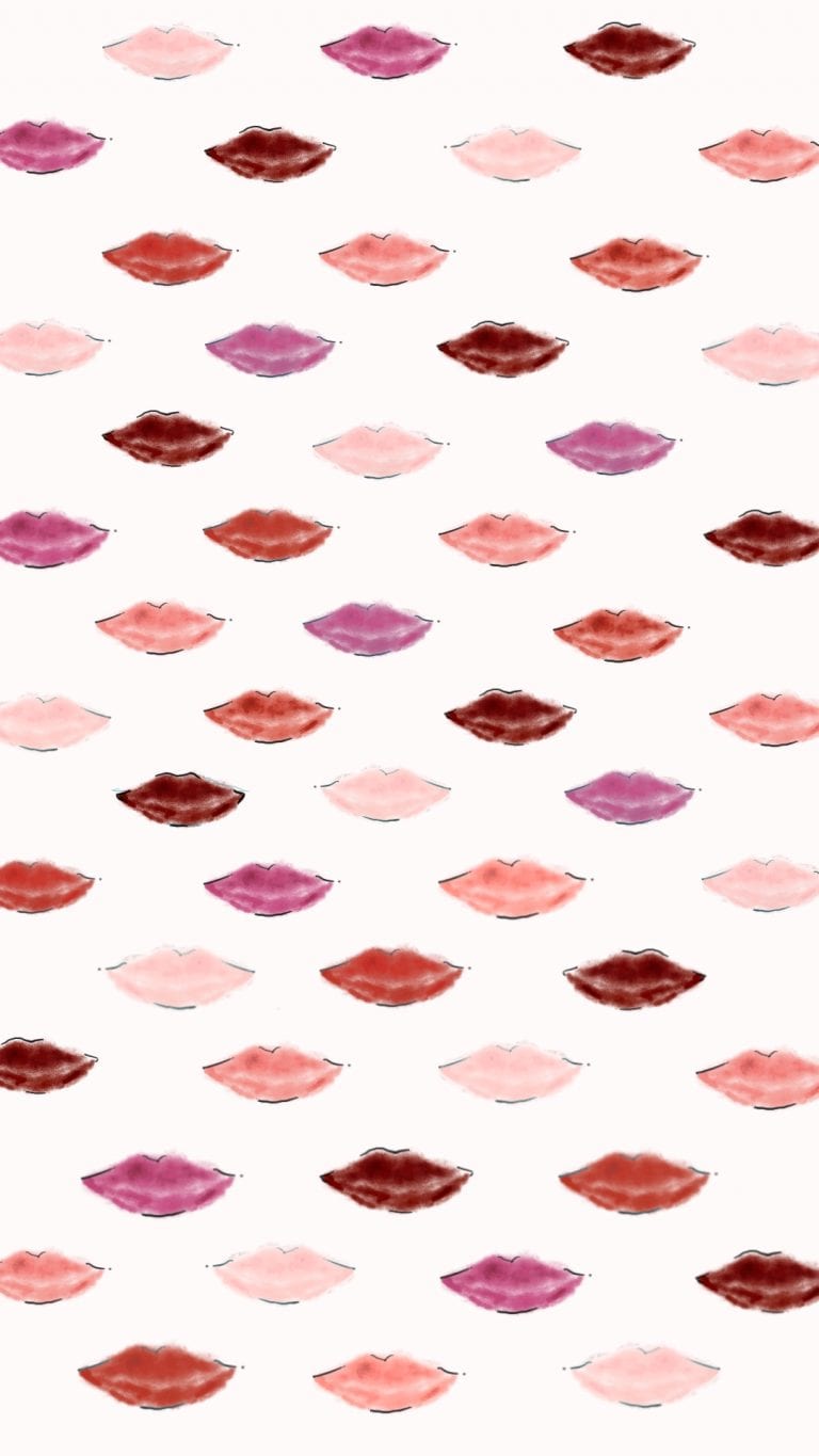 Lips phone wallpaper background in reds and pinks